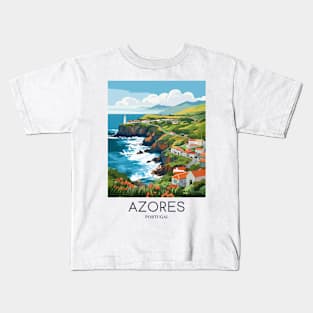 A Pop Art Travel Print of Azores - Portugal Kids T-Shirt